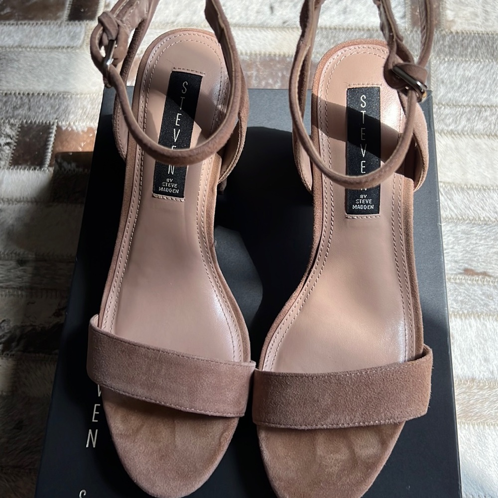 Steven by Steve Madden Nude Suede Sandals